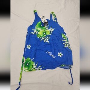Aloha Hawaii Infant girl 12m Blue floral dress #L001